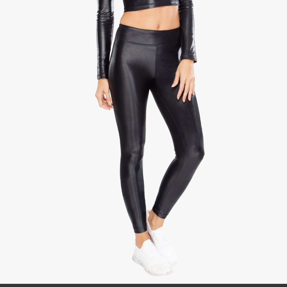 Black size S Lustrous High Rise Athletic Leggings by KORAL - Picture 3 of 5